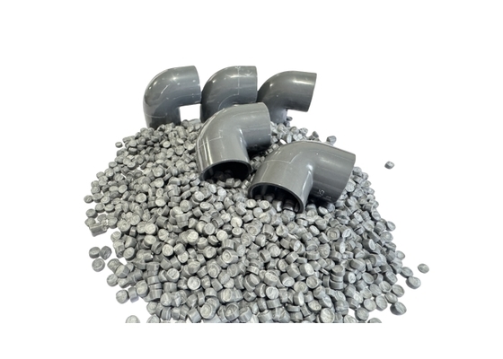 Grânulos de PVC Material Plástico Composto de PVC Branco para Tubos e Conexões de PVC  Conexões de Tubos de Injeção Matéria-prima de PVC Compostos Plásticos Modificados Grânulos Partículas